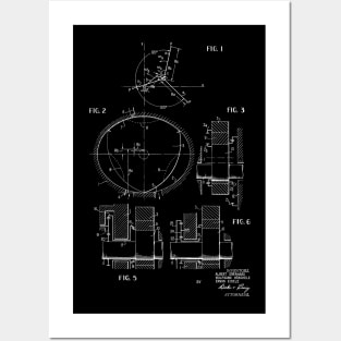 Rotary Pistol Engine Vintage Patent Hand Drawing Posters and Art